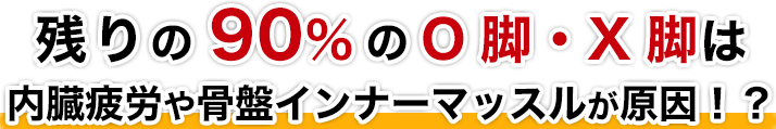 残りの90％のO脚・X脚は内臓疲労や骨盤インナーマッスルが原因？